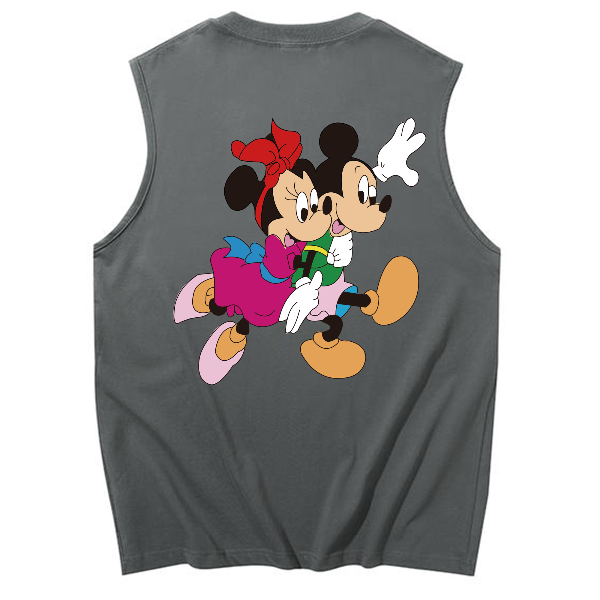 ミッキーマウス Mickey Mouse コットン100％タンクトップ（背面プリント）
